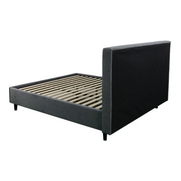 Letto matrimoniale tessuto ash grigio con rete inclusa Snello