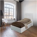 Letto singolo contenitore ecopelle bianco Ascoli 102x195x105H