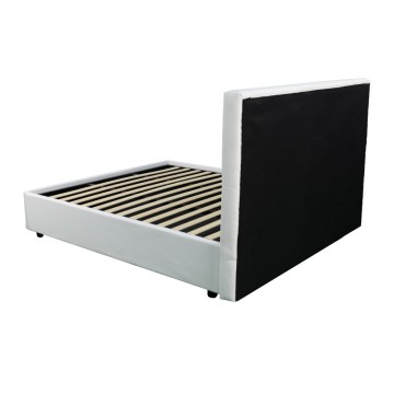 Letto singolo contenitore ecopelle bianco Ascoli 102x195x105H