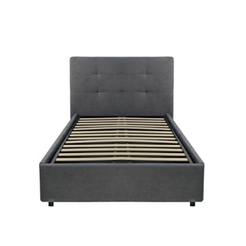 Letto singolo contenitore tessuto ash grigio Ascoli 102x195x105H