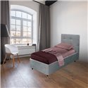 Letto singolo contenitore tessuto grigio chiaro Ascoli 102x195x105H