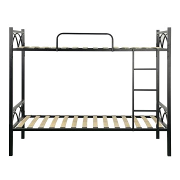 Letto a castello in metallo nero con reti incluse Wind 194x80x160H