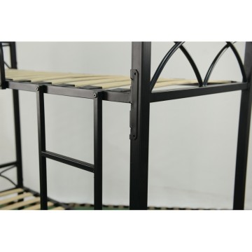Letto a castello in metallo nero con reti incluse Wind 194x80x160H