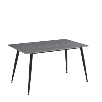 Tavolo top ceramica effetto marmo grigio opaco Mila 140x80