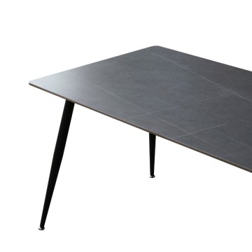 Tavolo top ceramica effetto marmo grigio opaco Mila 140x80