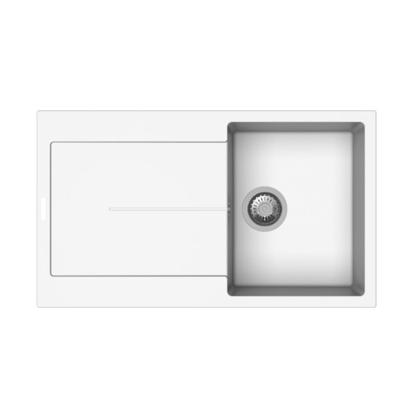Lavello cucina vasca e gocciolatoio bianco 86x50 Enigma D100 Lavello cucina vasca e gocciolatoio bianco 86x50 Enigma D100
