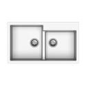 Lavello cucina 2 vasche bianco 86x50 TipToe N200