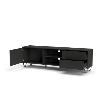 Mobile porta TV antracite Aldo1 con anta cassetti e vano a giorno 182x40x50,1H