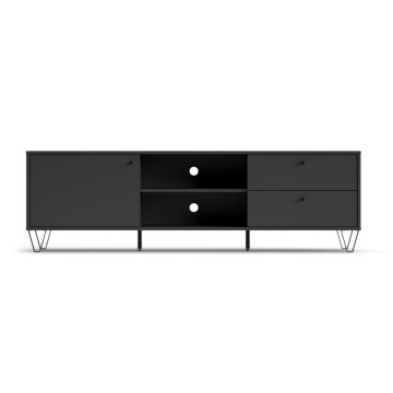 Mobile porta TV antracite Aldo1 con anta cassetti e vano a giorno 182x40x50,1H
