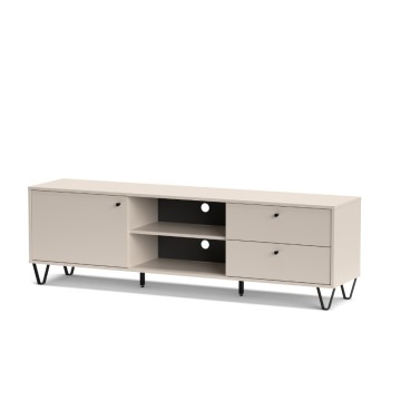 Mobile porta TV cashmere Aldo1 con anta cassetti e vano a giorno 182x40x50,1H