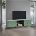 Mobile porta TV verde Aldo1 con anta cassetti e vano a giorno 182x40x50,1H