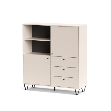 Credenza con ante cassetti e vano a giorno cachemire ALDO6 123,6x40x135H