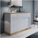 Madia colore pino bianco e rovere wotan 2 cassetti e 2 ante scorrevoli Anthony52 149,9x49,8x95,5Hn e anderson pine
