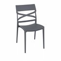 Sedia polipropilene colore grigio metal schienale incrocio Flow