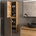 Colonna pensile bagno rovere africa due ante 30x24x140 Jorge