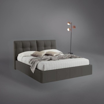 Letto matrimoniale Melia grigio scuro con contenitore