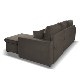 Divano letto khaki con penisola reversibile - Golf