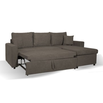 Divano letto khaki con penisola reversibile - Golf