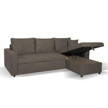 Divano letto khaki con penisola reversibile - Golf