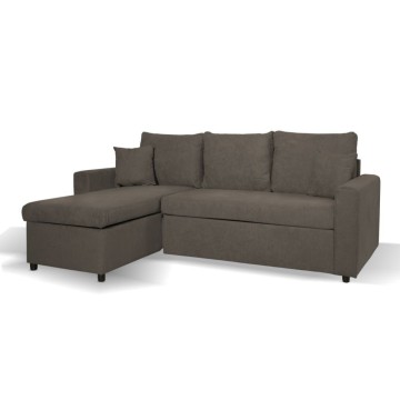 Divano letto khaki con penisola reversibile - Golf