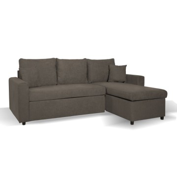 Divano letto khaki con penisola reversibile - Golf