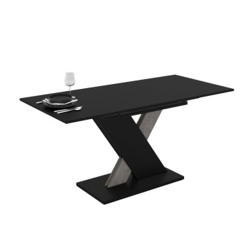 Tavolo allungabile colore nero con dettaglio cemento 120x75 cm - Axi