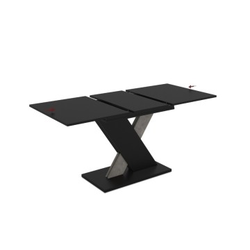 Tavolo allungabile colore nero con dettaglio cemento 120x75 cm - Axi