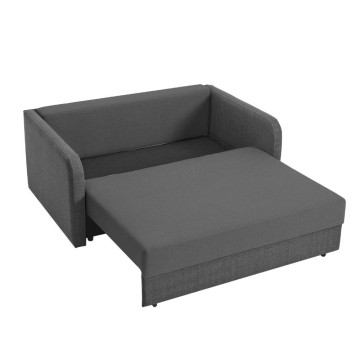 Divano 2 posti con letto estraibile tessuto grigio Devin 161x107x88H