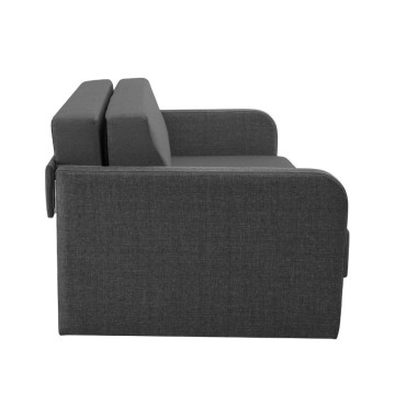 Divano 2 posti con letto estraibile tessuto grigio Devin 161x107x88H