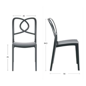 Sedia in polipropilene colore bianco design raffinato Hug