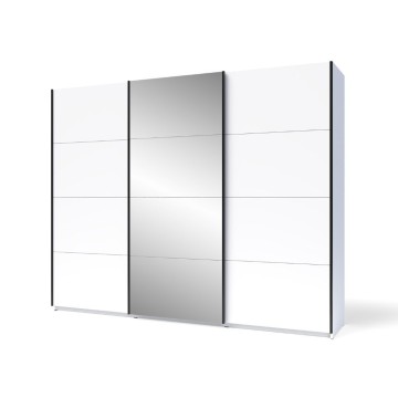 Armadio 3 ante scorrevoli bianco con specchio Zegna 255x53x205H