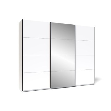 Armadio 3 ante scorrevoli bianco con specchio Zegna 255x53x205H