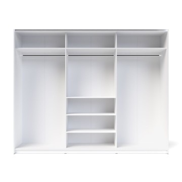 Armadio 3 ante scorrevoli bianco con specchio Zegna 255x53x205H
