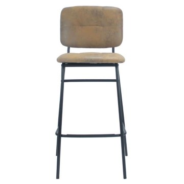 Sgabello Ross in ecopelle ruggine con gambe nere