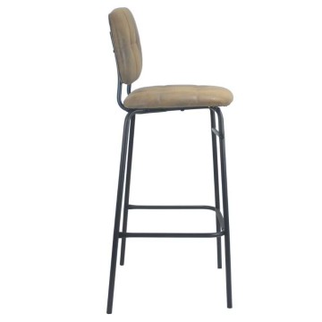 Sgabello Ross in ecopelle ruggine con gambe nere