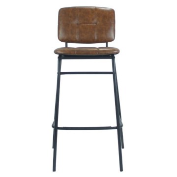 Sgabello Ross in ecopelle tortora con gambe nere