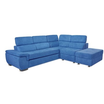 Divano letto con contenitore 5 elementi reversibili colore blu oceano - Lughen