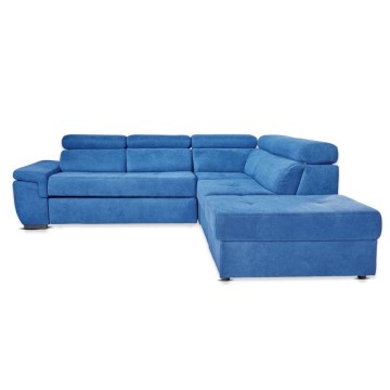 Divano letto con contenitore 5 elementi reversibili colore blu oceano - Lughen