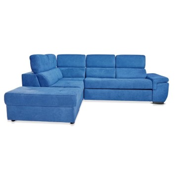 Divano letto con contenitore 5 elementi reversibili colore blu oceano - Lughen