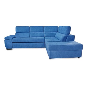 Divano letto con contenitore 5 elementi reversibili colore blu oceano - Lughen