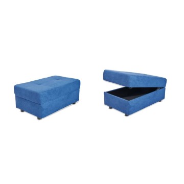 Divano letto con contenitore 5 elementi reversibili colore blu oceano - Lughen
