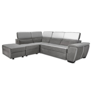 Divano penisola letto e contenitore bicolore elephant e grigio chiaro - Kutri