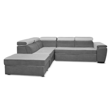 Divano penisola letto e contenitore bicolore elephant e grigio chiaro - Kutri