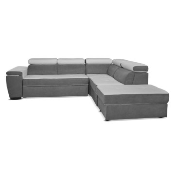 Divano penisola letto e contenitore bicolore elephant e grigio chiaro - Kutri