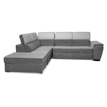 Divano penisola letto e contenitore bicolore elephant e grigio chiaro - Kutri