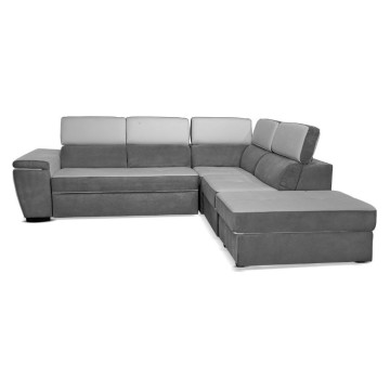 Divano penisola letto e contenitore bicolore elephant e grigio chiaro - Kutri