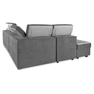 Divano penisola letto e contenitore bicolore elephant e grigio chiaro - Kutri