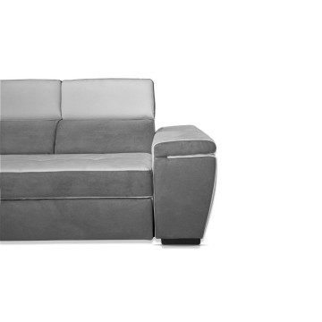 Divano penisola letto e contenitore bicolore elephant e grigio chiaro - Kutri