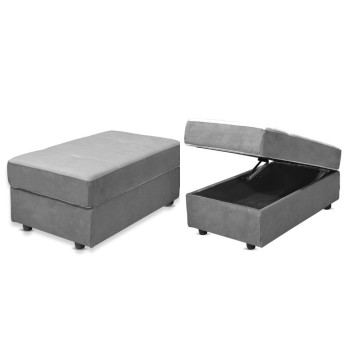 Divano penisola letto e contenitore bicolore elephant e grigio chiaro - Kutri