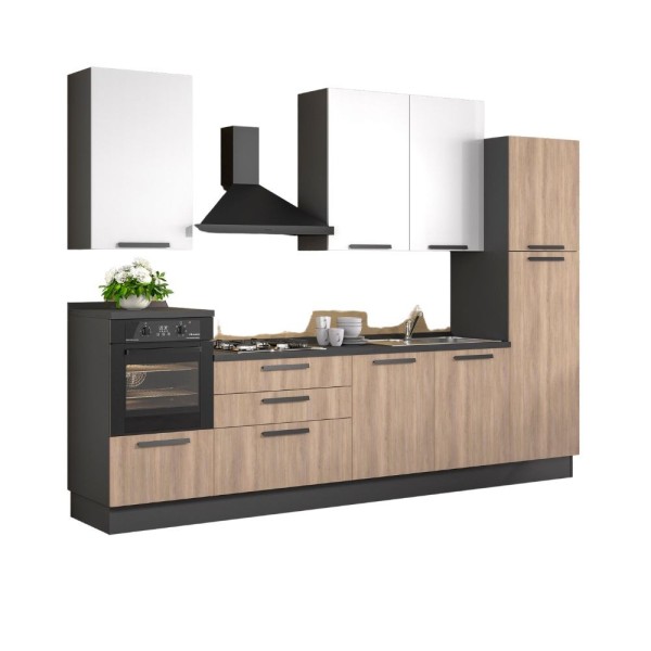 cucina lineare rovere